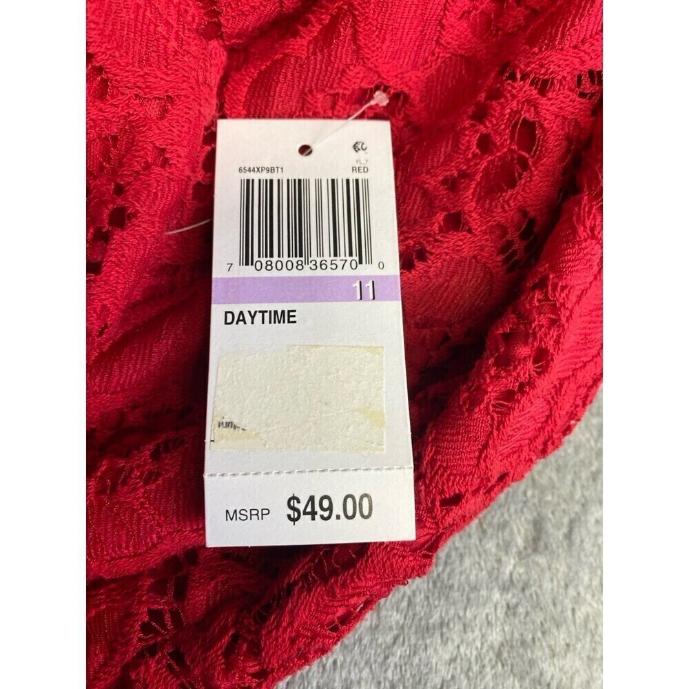 City Studio Juniors Fit & Flare Red Floral Lace Special Occasion Dress Size 11 - Picture 4 of 14